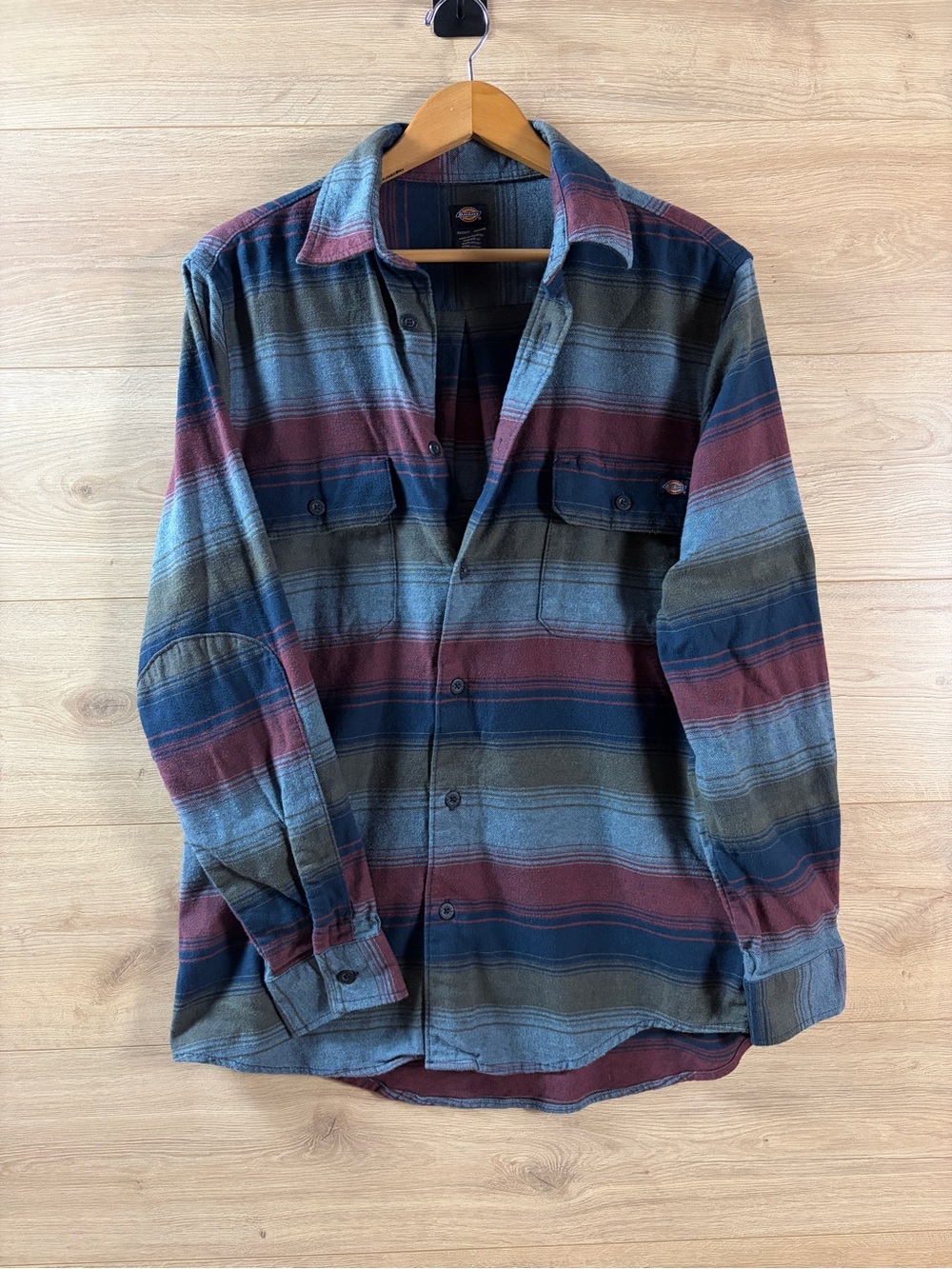 Dickies Flannel Shirt Long Sleeve Striped Button Down Outdoor Casual Men's M